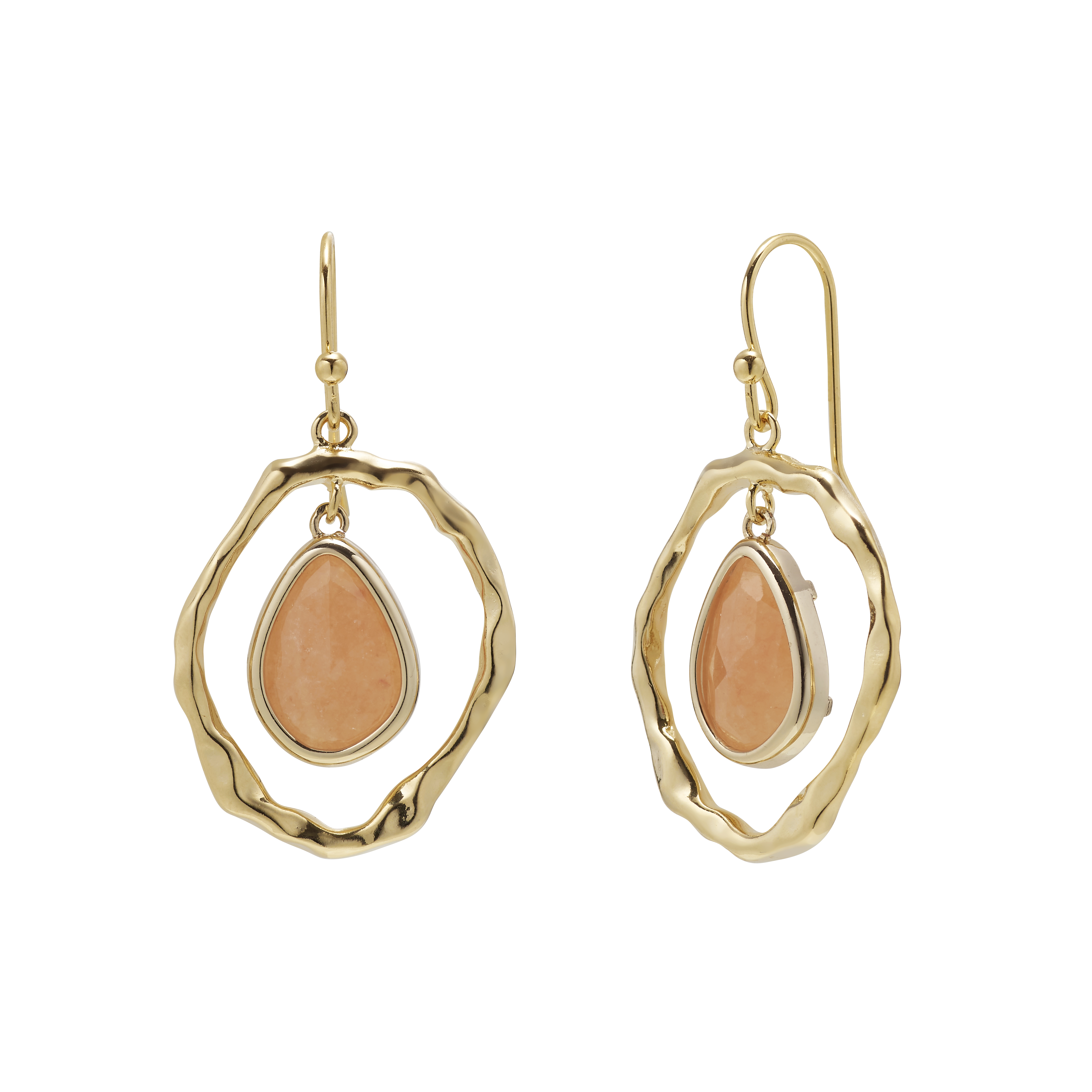 Nut Tyche Drop Earring - Red Aventurine [LE0023RED.A]